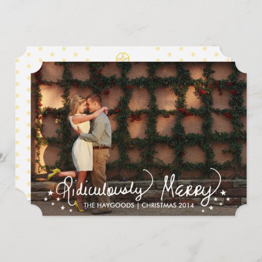 スクリプト化されたメリー馬鹿げた休日の写真カード シーズンカード (正面/裏面)