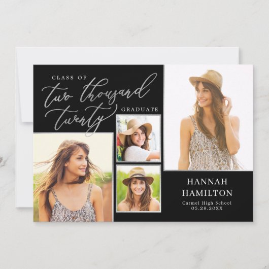 スクリプト化された年の編集可能カラー目盛招待状 案内状 (正面)