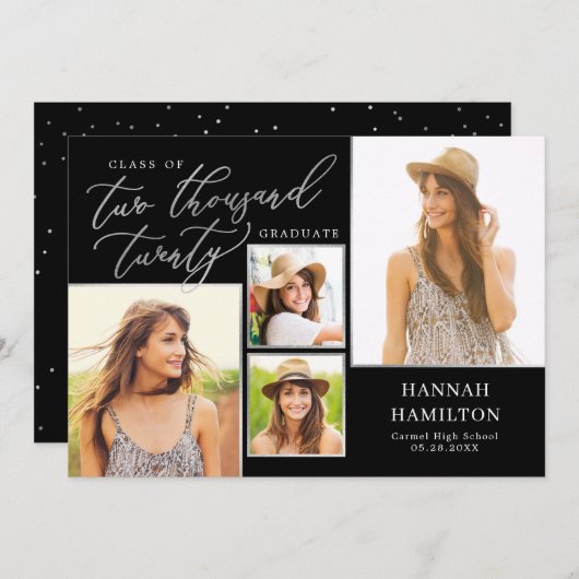 スクリプト化された年の編集可能カラー目盛招待状 案内状 (正面/裏面)