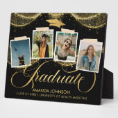 スクリプト卒業写真ブラックゴールド卒業プレート フォトプラーク (側面)
