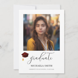 スクリプト卒業生マロン卒業帽の写真 案内状