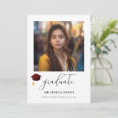 スクリプト卒業生マロン卒業帽の写真 案内状 (スタンド正面)