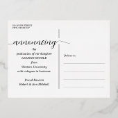 スクリプト卒業発表箔はがき 箔招待状ポストカード (裏面)