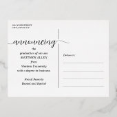 スクリプト卒業発表箔はがき 箔招待状ポストカード (裏面)