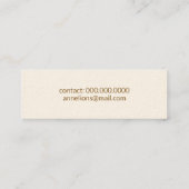 スクリプト名のシグネチャークリーム名刺 スキニー名刺 (裏面)