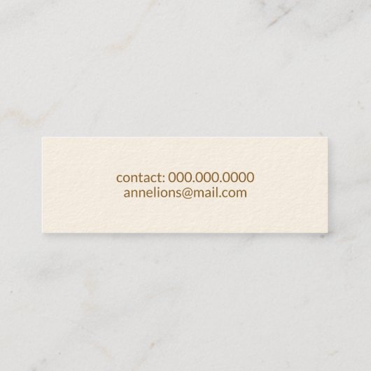 スクリプト名のシグネチャークリーム名刺 スキニー名刺 (裏面)