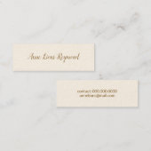 スクリプト名のシグネチャークリーム名刺 スキニー名刺 (正面/裏面)