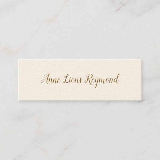 スクリプト名のシグネチャークリーム名刺 スキニー名刺 (正面)