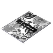 スクリプト名の追加 |黒色植物花パターン ノートブック (左側)