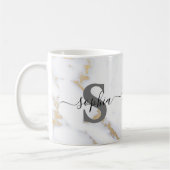 スクリプト名イニシャルパーソナライズされたカスタムモノグラム コーヒーマグカップ (左)