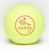 スクリプト名エレガントピンク名前をカスタムする テニスボール (正面)