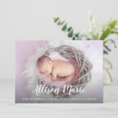 スクリプト名エレガント写真ベビーシンプル 案内状 (スタンド正面)