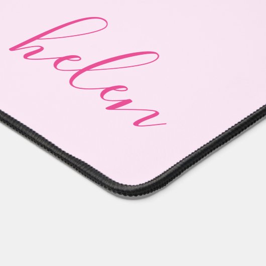 スクリプト名クラシックのピンクのピンクパーソナライズされた色 デスクマット (コーナー)