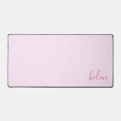 スクリプト名クラシックのピンクのピンクパーソナライズされた色 デスクマット (正面)