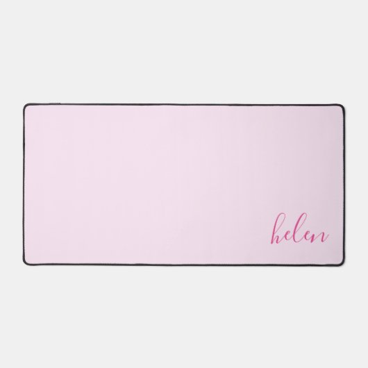 スクリプト名クラシックのピンクのピンクパーソナライズされた色 デスクマット (正面)