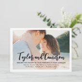 スクリプト名シンプルのフォト結婚式招待状 招待状 (スタンド正面)