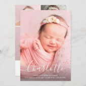 スクリプト名シンプルベビーモダンの発表 案内状 (正面/裏面)