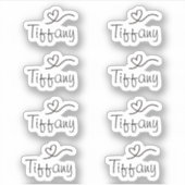 スクリプト名シールとハートビニールシール シール (正面)