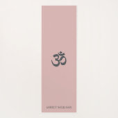 スクリプト名スタイリッシュOmシンボルシルバーピンク ヨガマット (裏面)