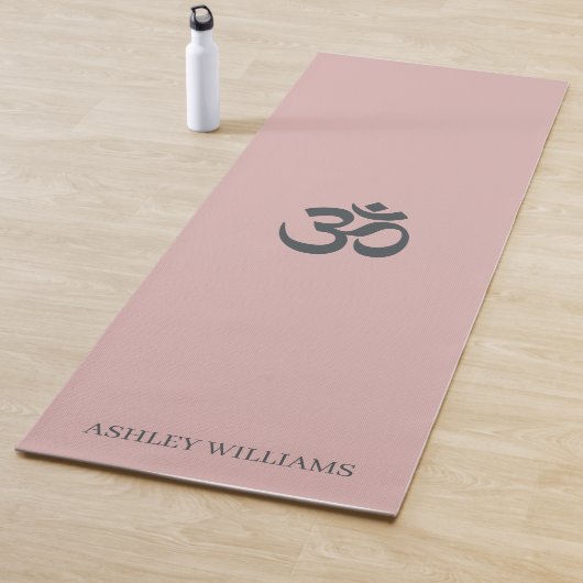 スクリプト名スタイリッシュOmシンボルシルバーピンク ヨガマット (インサイチュ)