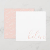 スクリプト名パステパーソナライズされたルピーチ ノートカード (正面/裏面)