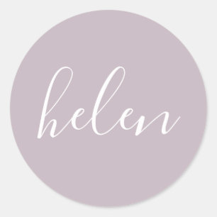 スクリプト名パーソナライズされたダスティパープルエレガント ラウンドシール