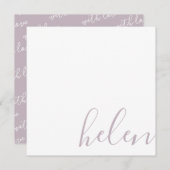 スクリプト名パーソナライズされたDusty Purple ノートカード (正面/裏面)