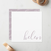 スクリプト名パーソナライズされたDusty Purple ノートカード (正面/裏面インサイチュ)