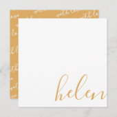 スクリプト名パーソナライズされたHoney Dijon Yellow ノートカード (正面/裏面)