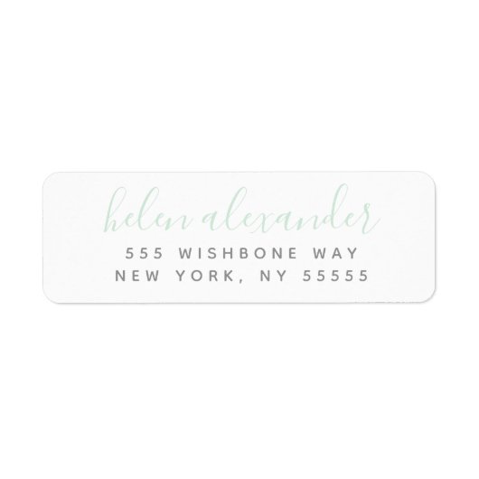 スクリプト名パーソナライズされたMintグリーンアドレス ラベル (正面)