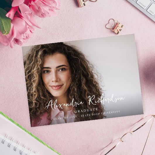 スクリプト名モダン写真の卒業発表2 招待状