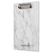 スクリプト名モダン白パーソナライズされた大理石 クリップボード (左)