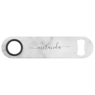 スクリプト名モダン白パーソナライズされた大理石 スピード栓抜き