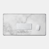 スクリプト名モダン白パーソナライズされた大理石 デスクマット (キーボード&マウス)