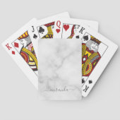 スクリプト名モダン白パーソナライズされた大理石 トランプ (裏面)