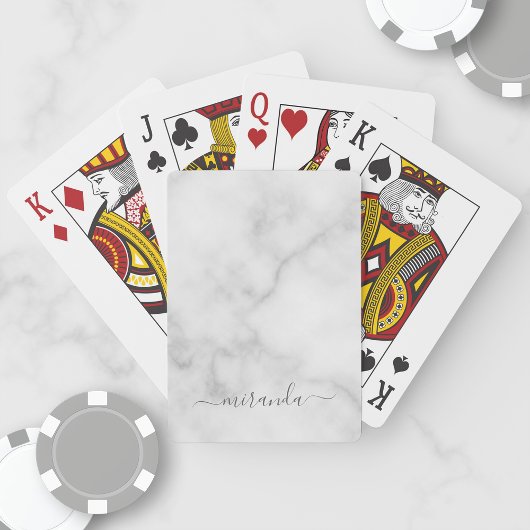 スクリプト名モダン白パーソナライズされた大理石 トランプ