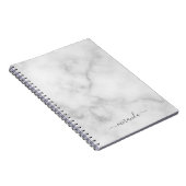 スクリプト名モダン白パーソナライズされた大理石 ノートブック (右側)