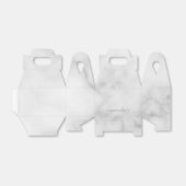 スクリプト名モダン白パーソナライズされた大理石 フェイバーボックス (折り畳みなし)