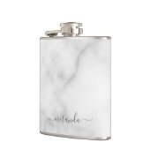 スクリプト名モダン白パーソナライズされた大理石 フラスク (左)