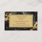 スクリプト名モノグラムブラックと金ゴールド大理石 名刺 (裏面)