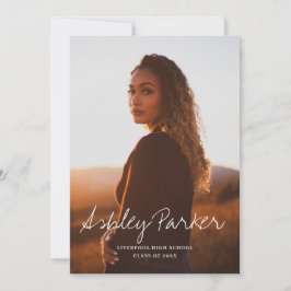 スクリプト名写真の卒業案内カード 案内状