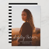 スクリプト名写真の卒業案内カード 案内状 (正面/裏面)