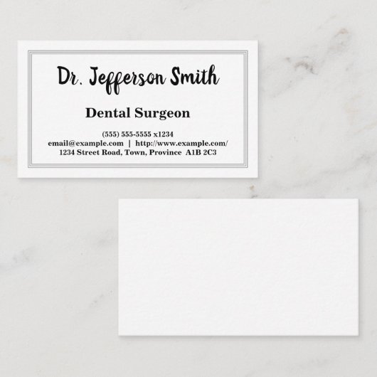 スクリプト名歯科医の名刺 名刺 (正面/裏面)