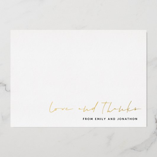 スクリプト名結婚のサンキューカード高級フォイル 箔招待状 (正面)