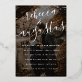 スクリプト名結婚写真の銀 箔招待状 (正面)