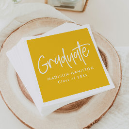 スクリプト名門私立校風のの黄色の卒業 スタンダードカクテルナプキン