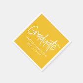 スクリプト名門私立校風のの黄色の卒業 スタンダードカクテルナプキン (角)