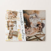 スクリプト名4フォトコラージグリッドフローラ結婚の ジグソーパズル (横)