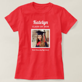 スクリプト名 フォト クラスオブ2026 レッド Tシャツ