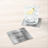 スクリプト名、ブラッシュシルバーメタル結婚ズ スクエアペーパーコースター (インサイチュ)
